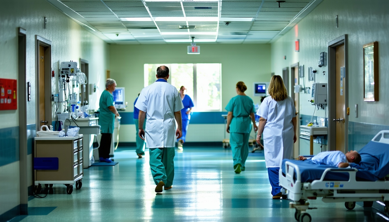 An Hospital inside with patients and doctors-1