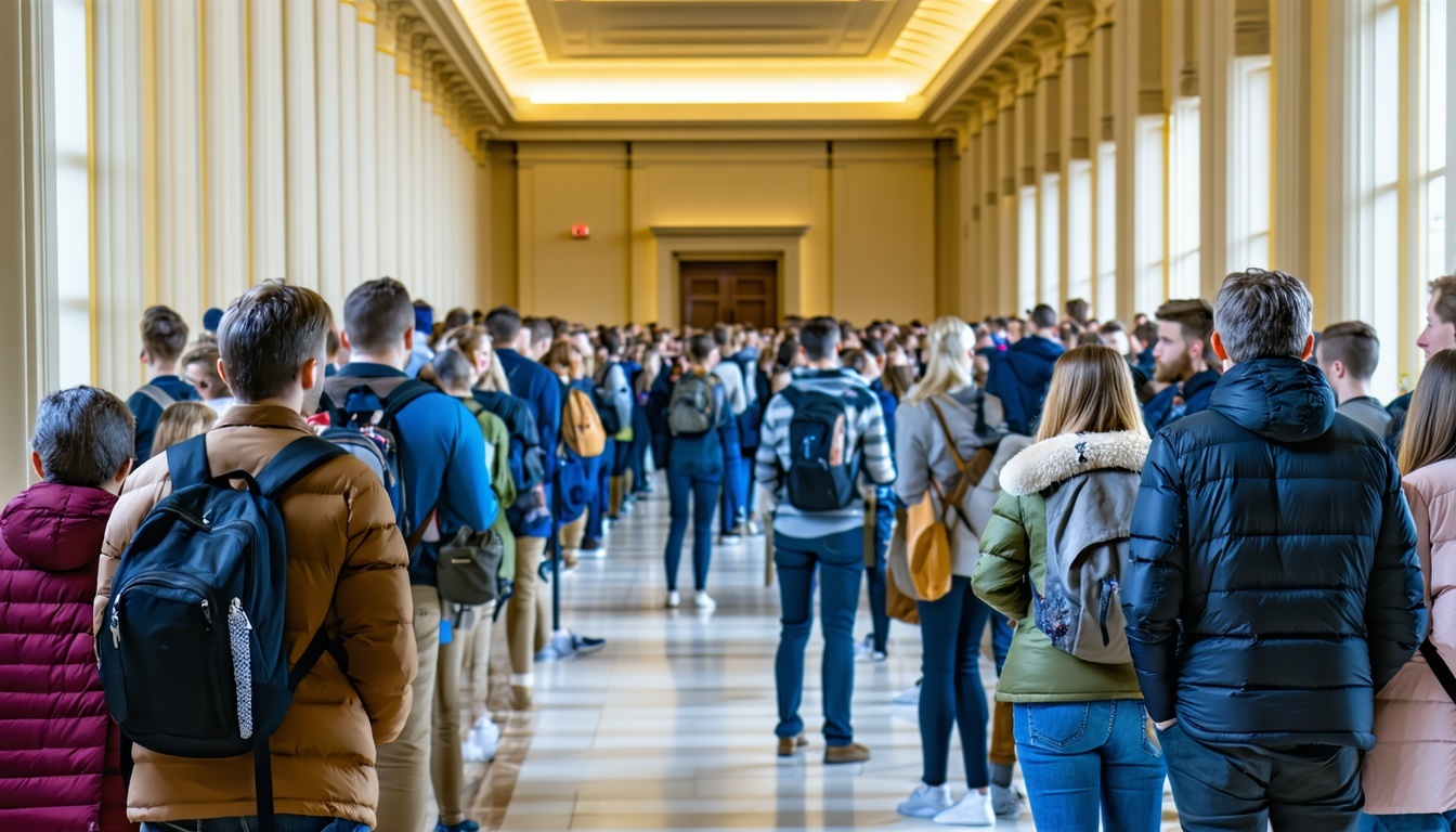 public sector office full of people in queue inside the hall-1
