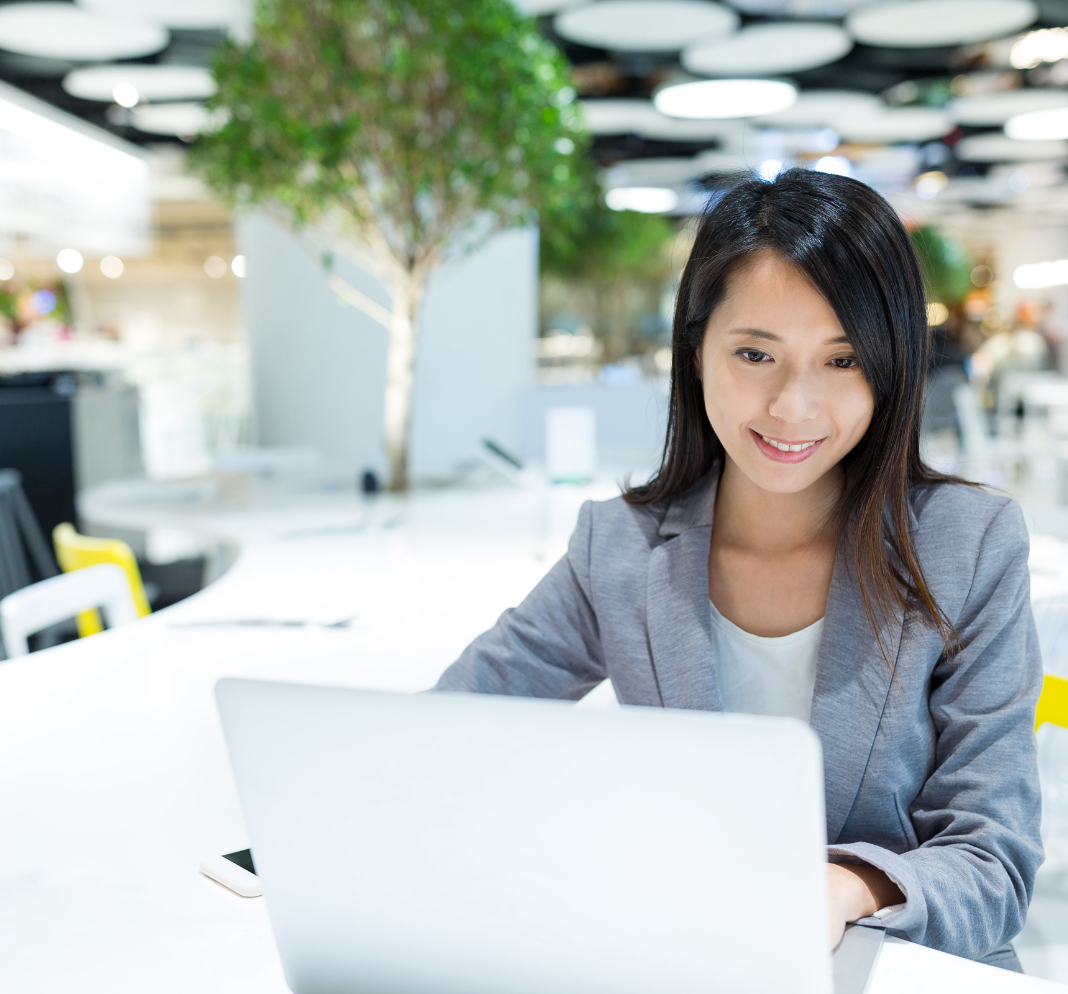 businesswoman working on laptop computer